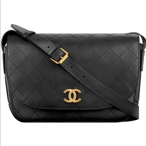 Chanel Blk Quilted Calfskin Saddle Messenger
